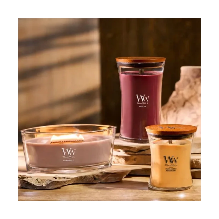 WOODWICK Core Hearthwick świeca w słoiku elipsa PATCHOULI CREME 453g
