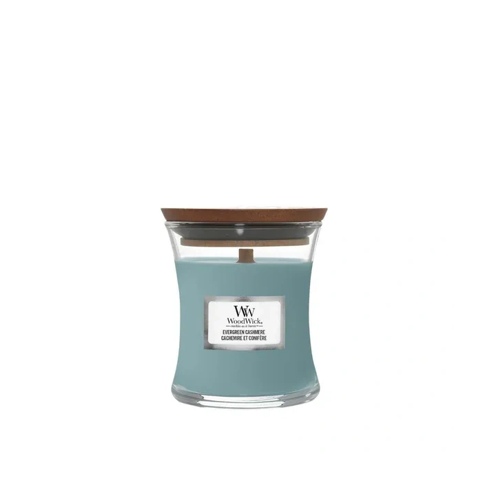WOODWICK PlusWick mała świeca w słoiku EVERGREEN CASHMERE 85g