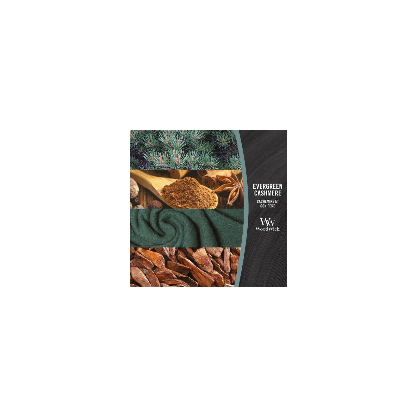 WOODWICK PlusWick mała świeca w słoiku EVERGREEN CASHMERE 85g