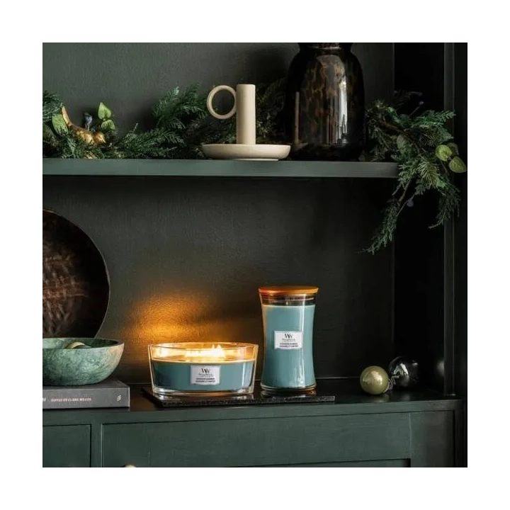 WOODWICK PlusWick mała świeca w słoiku EVERGREEN CASHMERE 85g