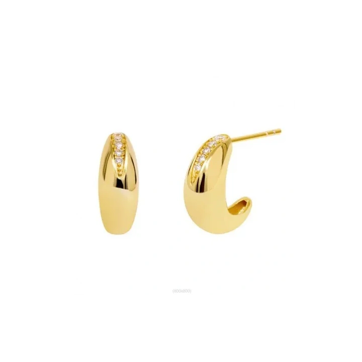 ECARLA kolczyki ze stali szlachetnej platerowanej 14k złotem KST3393