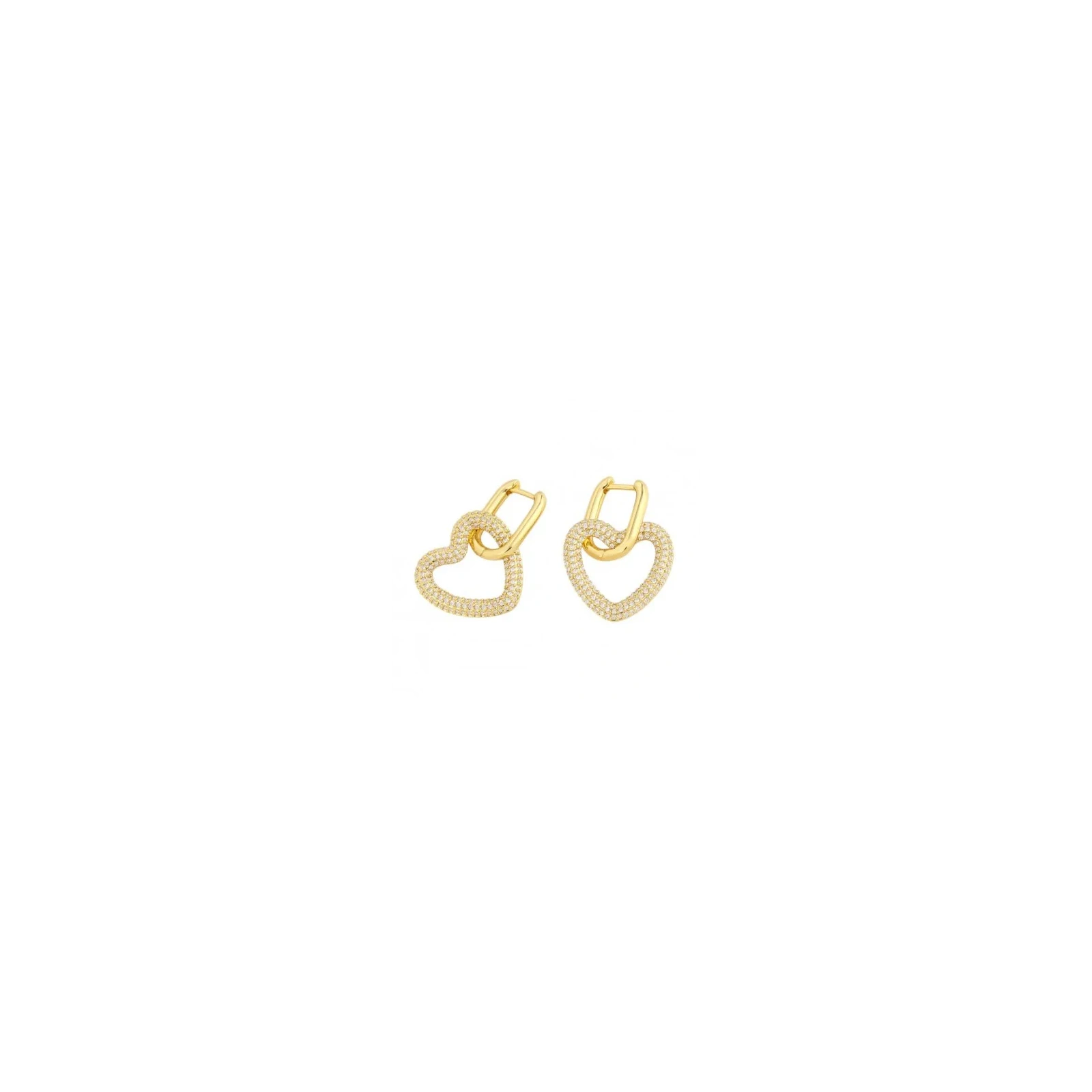 ECARLA kolczyki ze stali szlachetnej platerowanej 14k złotem SERCE KST3318