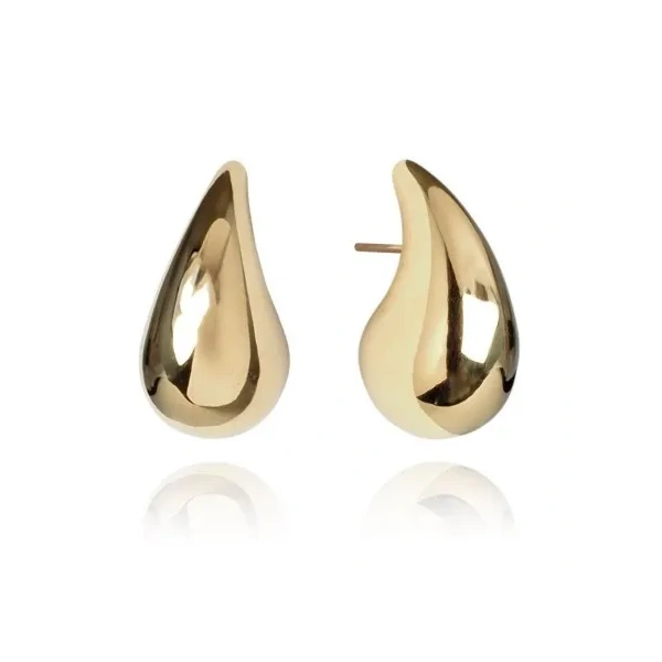 ECARLA kolczyki ze stali szlachetnej platerowane 14k Krople 1,6cm KST3376