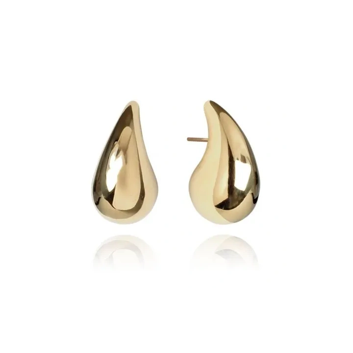 ECARLA kolczyki ze stali szlachetnej platerowane 14k Krople 1,6cm KST3376