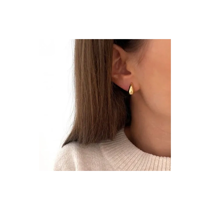 ECARLA kolczyki ze stali szlachetnej platerowane 14k Krople 1,6cm KST3376