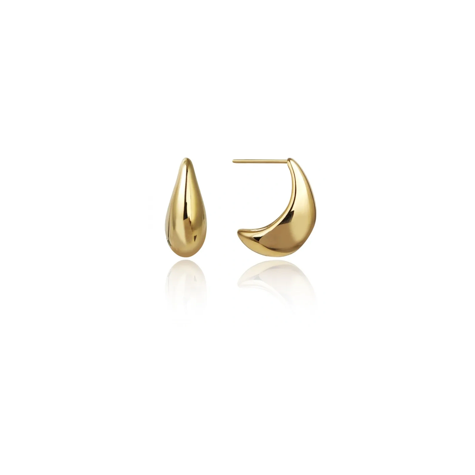 ECARLA kolczyki ze stali szlachetnej platerowane 14k Krople 2,1cm KST3386
