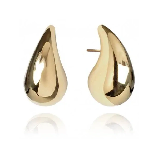 ECARLA kolczyki ze stali szlachetnej platerowane 14k Krople 3,1cm KST3113 