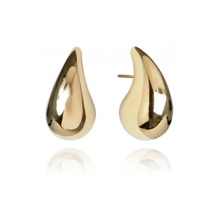 ECARLA kolczyki ze stali szlachetnej platerowane 14k Krople 3,1cm KST3113 
