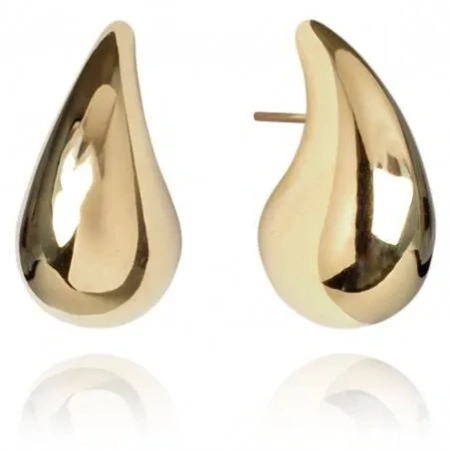 ECARLA kolczyki ze stali szlachetnej platerowane 14k Krople 3,1cm KST3113 
