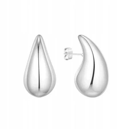 ECARLA kolczyki ze stali szlachetnej platerowane 14k Krople 2,7cm KST3221 