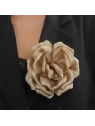 ECARLA broszka ozdobna, efektowna Kwiat 12x12cm Beż BZ187