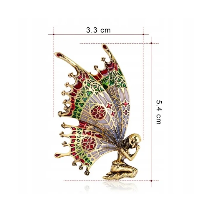 ECARLA broszka ozdobna Elf Motyl BZ109 