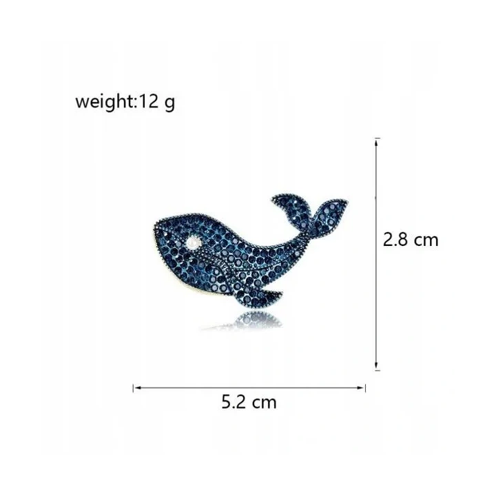 ECARLA broszka Kryształowy Delfin BZ135 