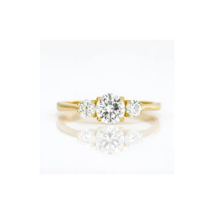 ECARLA pierścionek ze stali chirurgicznej platerowanej złotem PST957R6