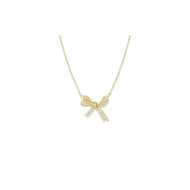 ECARLA naszyjnik ze stali szlachetnej pozłacanej KOKARDKA NST2166