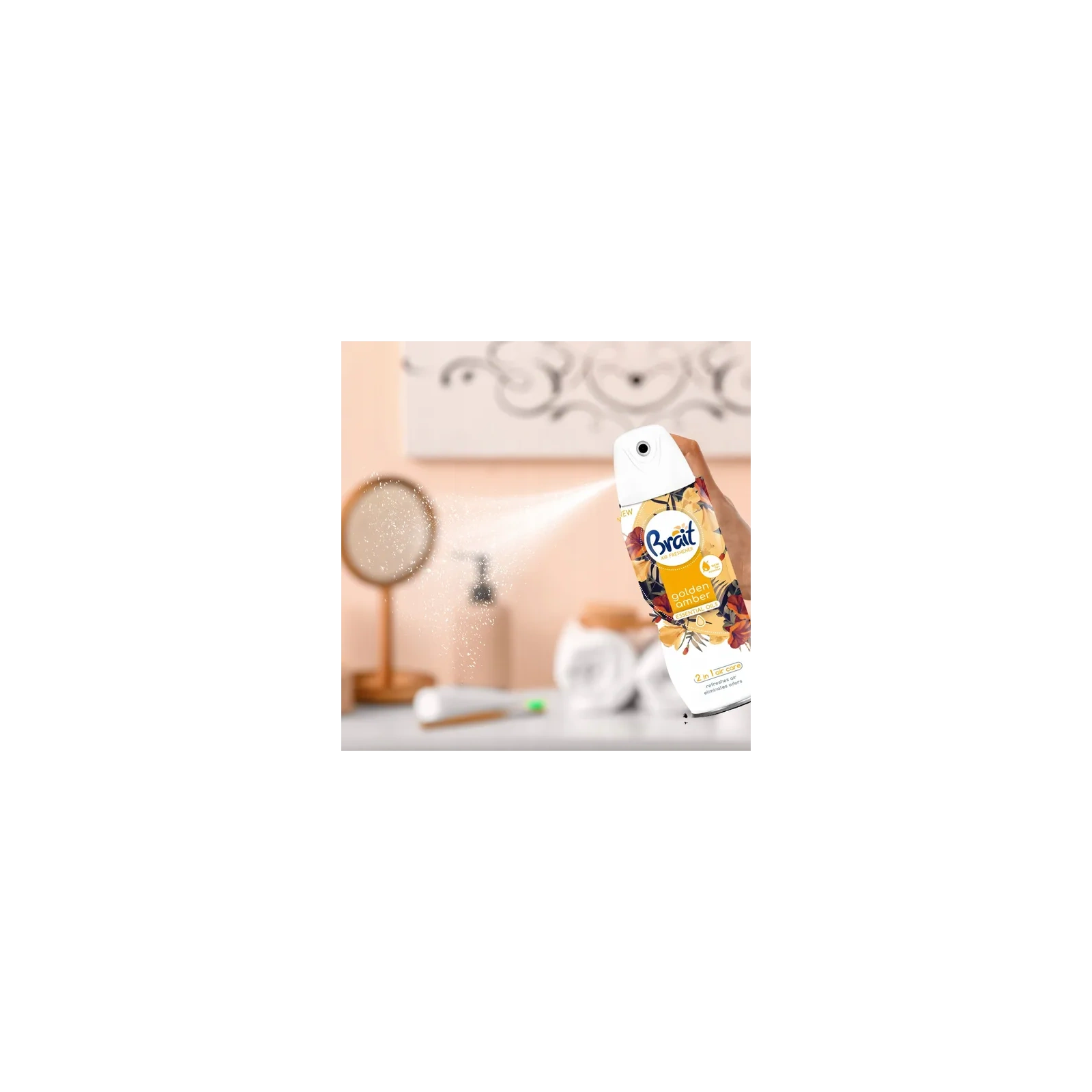 BRAIT Dry Air Freshener suchy odświeżacz powietrza Essential Oils Golden Amber 300ml 