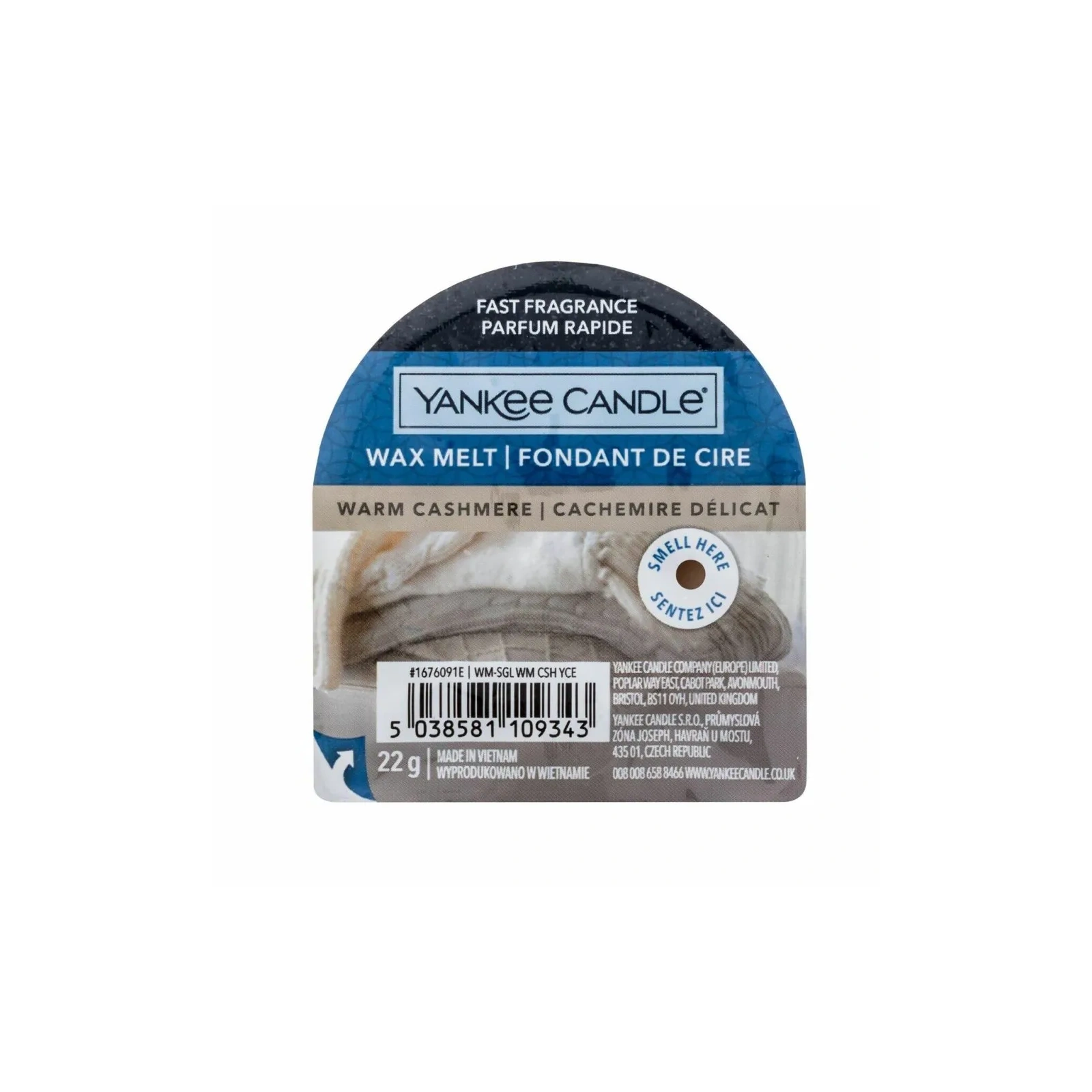 YANKEE CANDLE Classic Wax wosk zapachowy WARM CASHMERE 22g