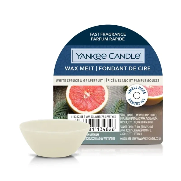 YANKEE CANDLE Classic Wax wosk zapachowy WHITE SPRUCE & GRAPEFRUIT 22g