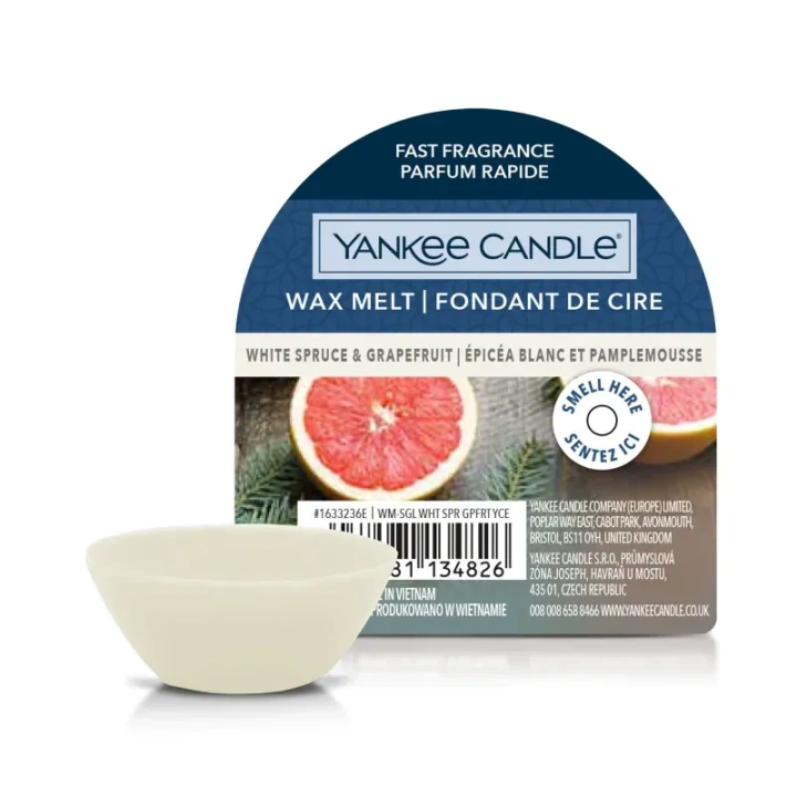 YANKEE CANDLE Classic Wax wosk zapachowy WHITE SPRUCE & GRAPEFRUIT 22g