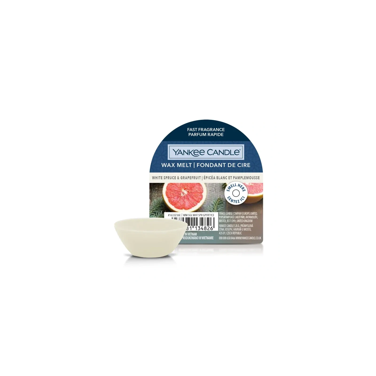 YANKEE CANDLE Classic Wax wosk zapachowy WHITE SPRUCE & GRAPEFRUIT 22g