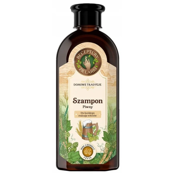 RECEPTURY ZIELARKI Domowe Tradycje szampon do włosów Piwny 350ml