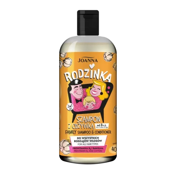 JOANNA Rodzinka szampon z odżywką 2w1 prowitamina B5 i bawełna 400ml