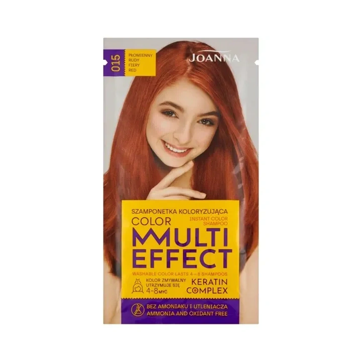 JOANNA Multi Effect szamponetka koloryzująca 15 Płomienny Rudy 35g