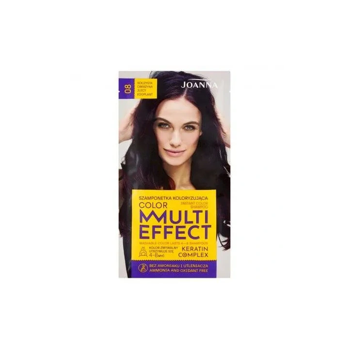 JOANNA Multi Effect szamponetka koloryzująca 08 Soczysta Oberżyna 35g