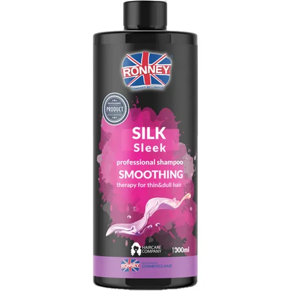 RONNEY Silk Sleek wygładzający szampon do włosów cienkich i matowych 1000ml