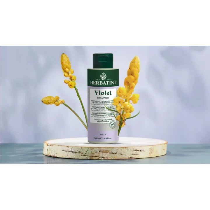 HERBATINT Bio Organic Violet szampon do włosów niweluje żółte tony 260ml 