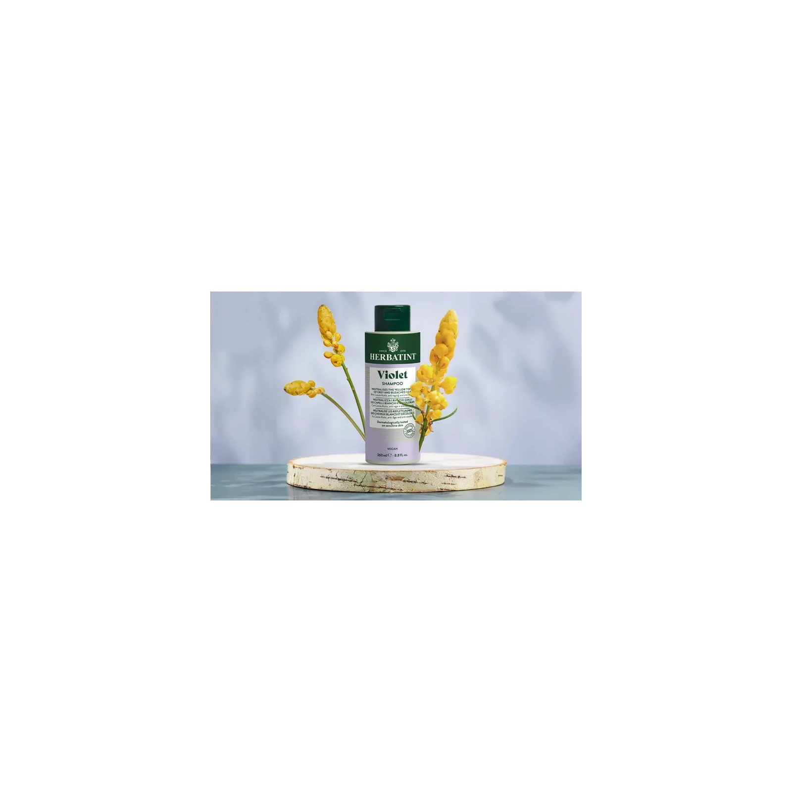 HERBATINT Bio Organic Violet szampon do włosów niweluje żółte tony 260ml 