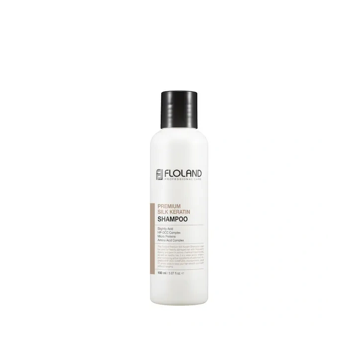 FLOLAND PROFESSIONAL Premium Silk Keratin szampon do włosów mocno zniszczonych 150ml 