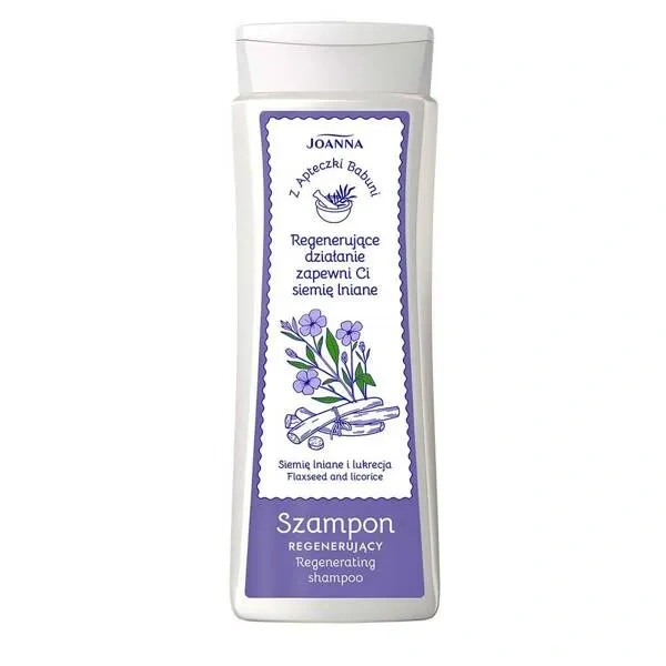 JOANNA Z Apteczki Babuni szampon do włosów regenerujacy Siemię lniane i Lukrecja 300ml 