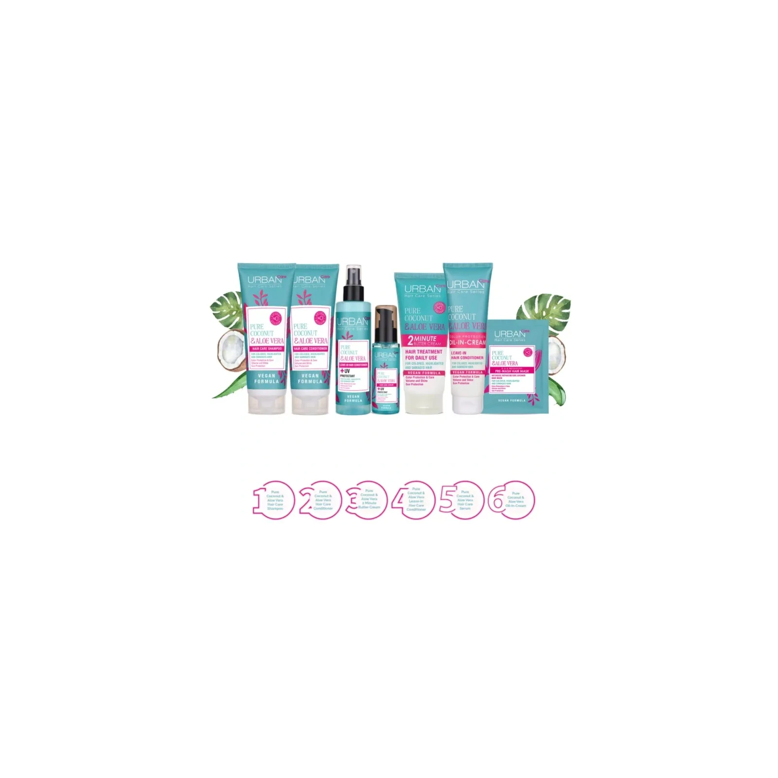 URBAN CARE Pure Coconut & Aloe Vera szampon do włosów farbowanych 250ml 