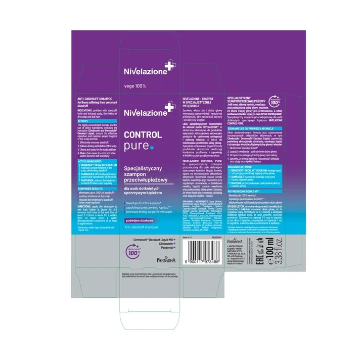 FARMONA Nivelazione Control Pure specjalistyczny szampon przeciwłupieżowy 100ml