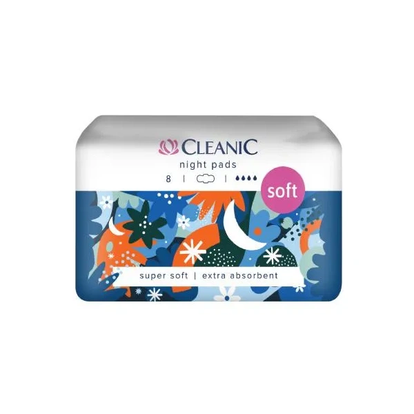 CLEANIC Soft Night podpaski ze skrzydełkami 10szt