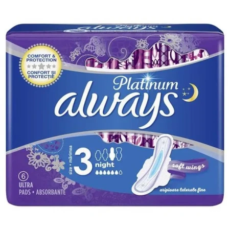 ALWAYS Platinum podpaski Night 6szt