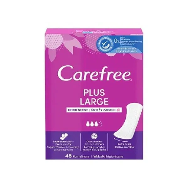 CAREFREE Plus Large wkładki higieniczne Fresh Scent 48szt