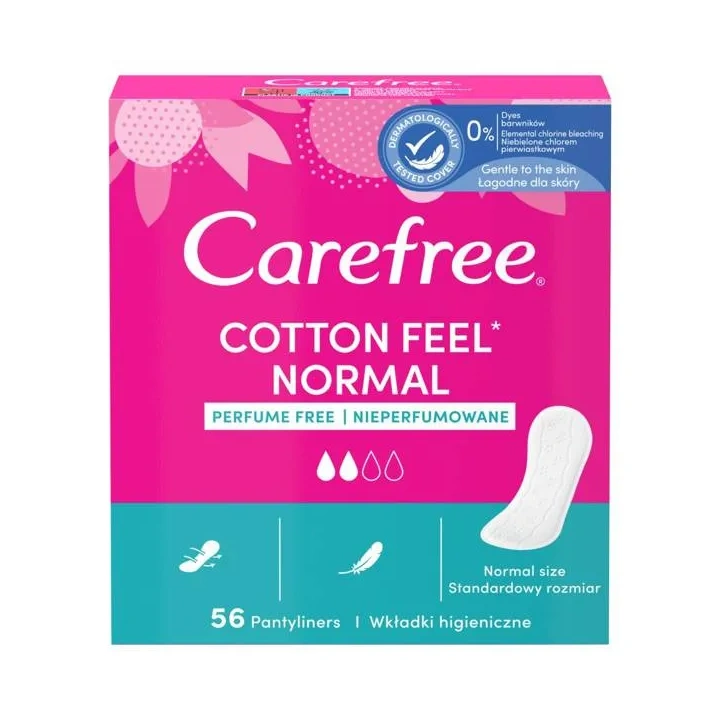 CAREFREE Cotton Feel wkładki higieniczne nieperfumowane 56szt