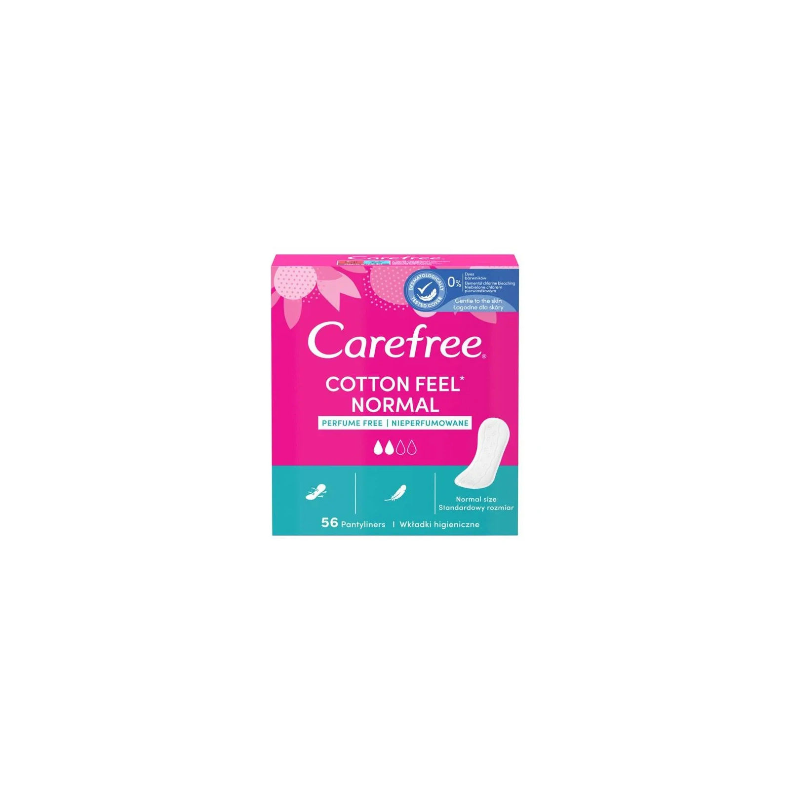 CAREFREE Cotton Feel wkładki higieniczne nieperfumowane 56szt