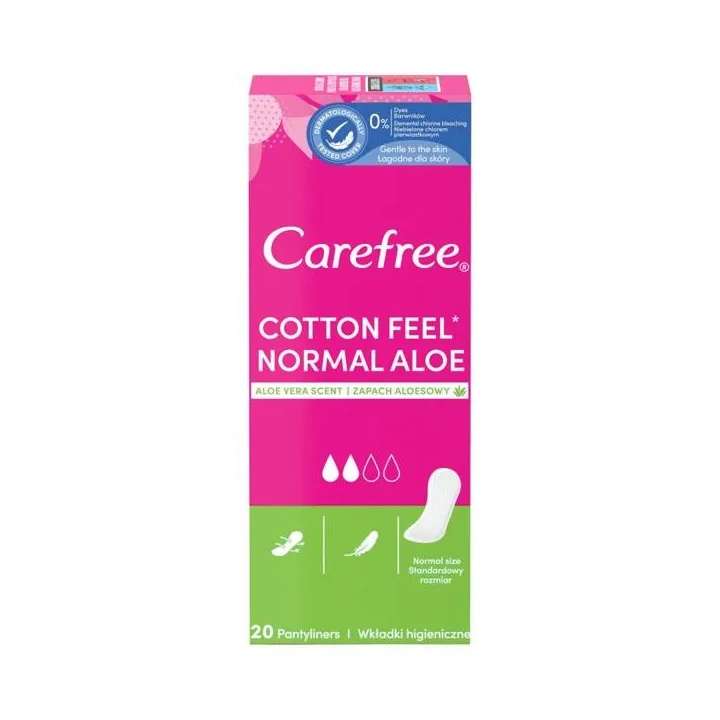 CAREFREE Cotton Fell wkładki higieniczne Normal Aloe 20szt