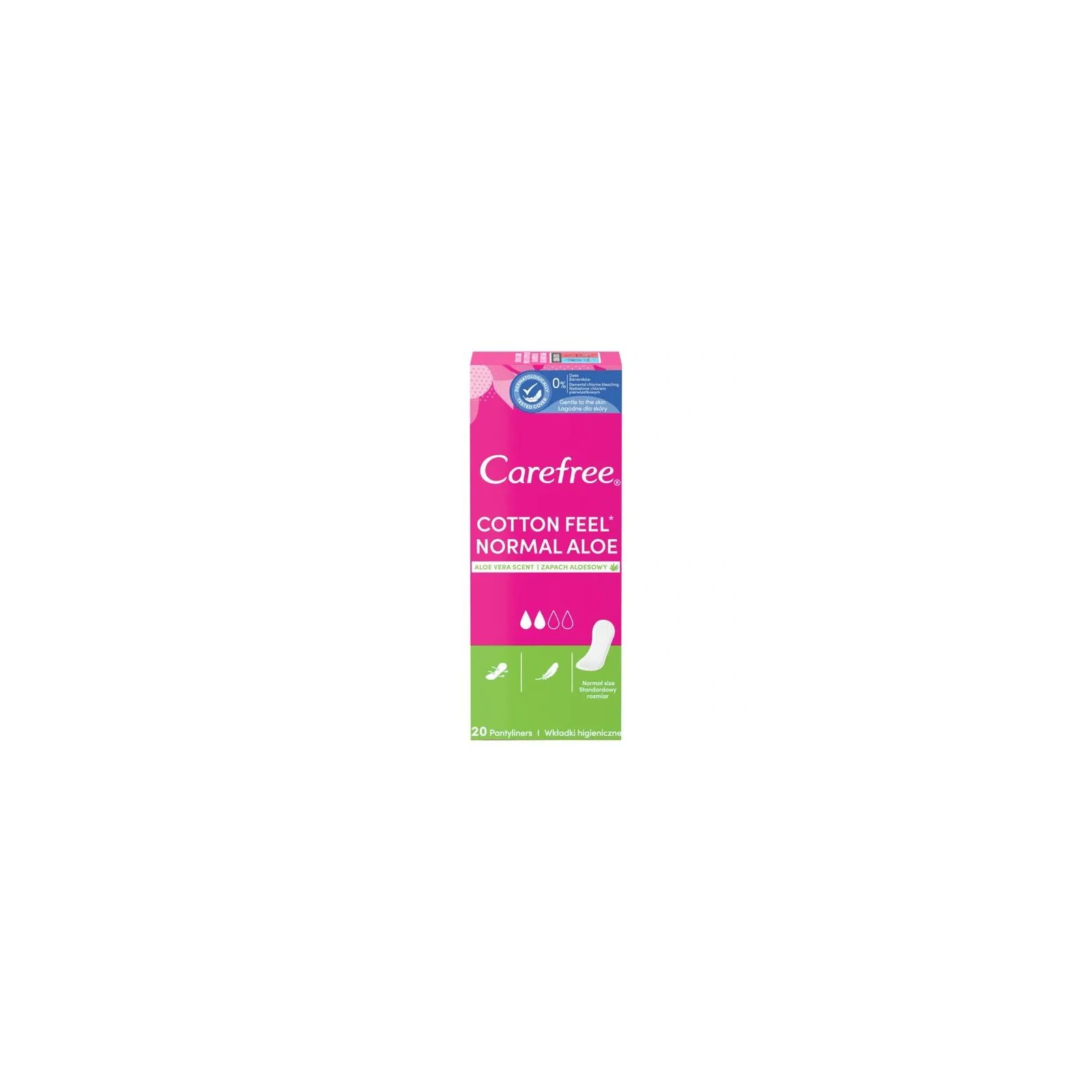 CAREFREE Cotton Fell wkładki higieniczne Normal Aloe 20szt