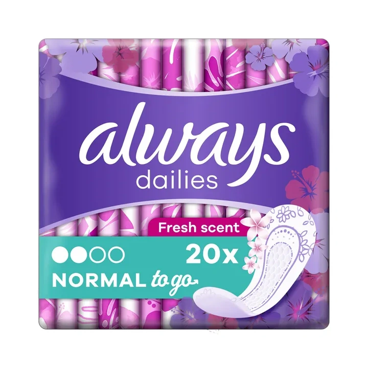 ALWAYS Dailies wkładki higieniczne Normal To Go Fresh scent 20szt