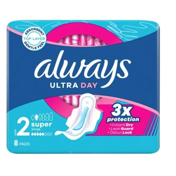 ALWAYS Ultra Day Super Plus podpaski higieniczne ze skrzydełkami 8szt