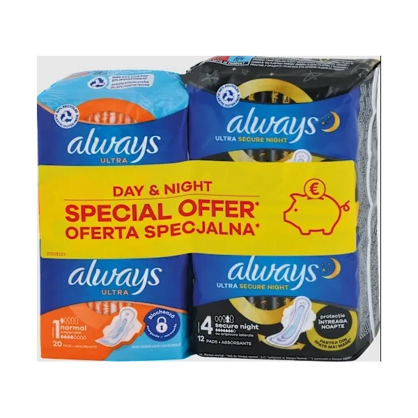 ALWAYS Ultimate Night podpaski ze skrzydełkami duopack 20+12szt