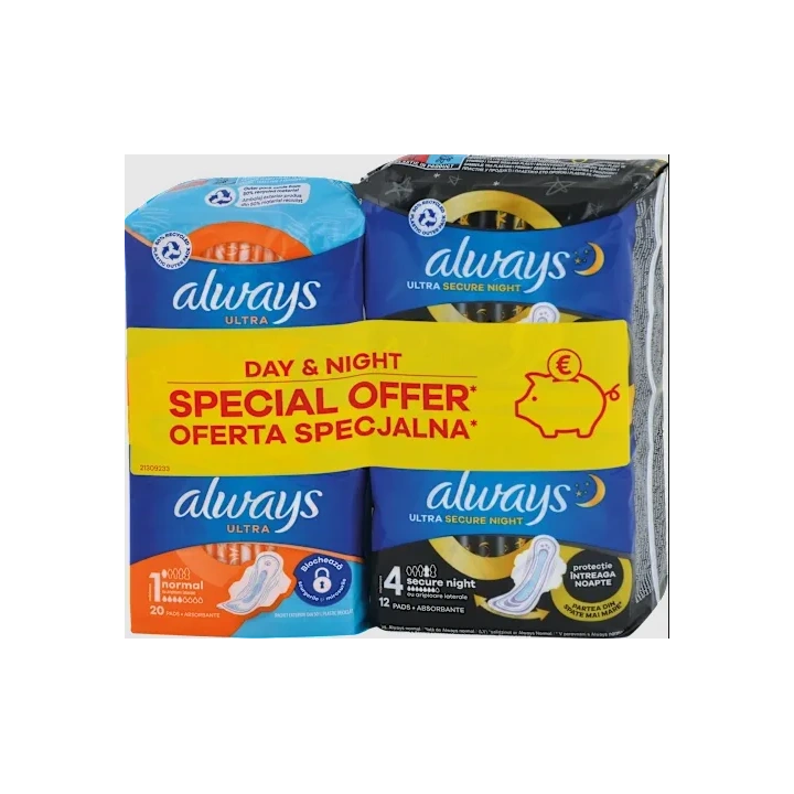 ALWAYS Ultimate Night podpaski ze skrzydełkami duopack 20+12szt