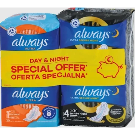 ALWAYS Ultimate Night podpaski ze skrzydełkami duopack 20+12szt