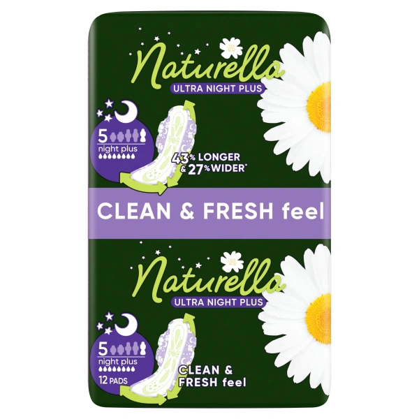 NATURELLA Ultra Night Plus podpaski ze skrzydełkami chłonność 8 12szt
