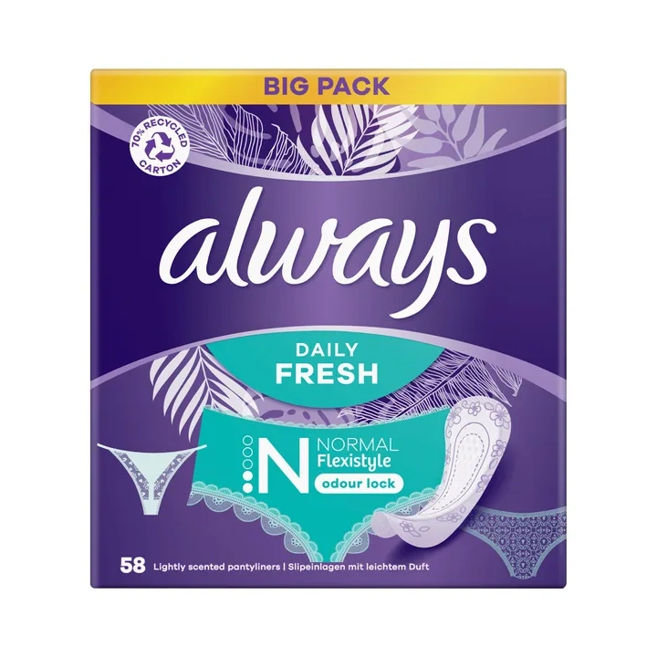 ALWAYS Dailies wkładki higieniczne Normal Flexistyle 58szt