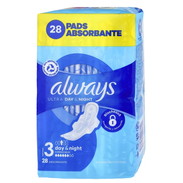 ALWAYS Ultra Day & Night podpaski ze skrzydełkami chłonność 6 4x7szt